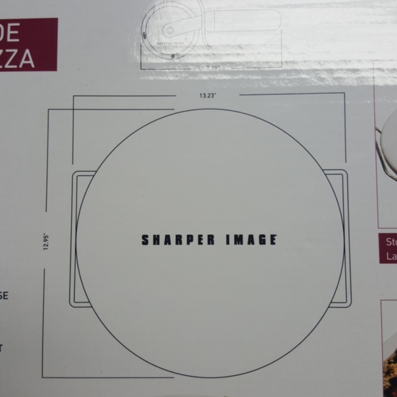 Sharper image pizza stone set 13"  pizza stone Set new W Cutter - Picture 6 of 6
